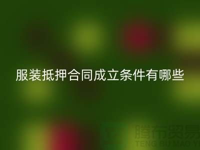 服装抵押合同成立条件有哪些规定和要求@开云手机入口官网库存布料厂家